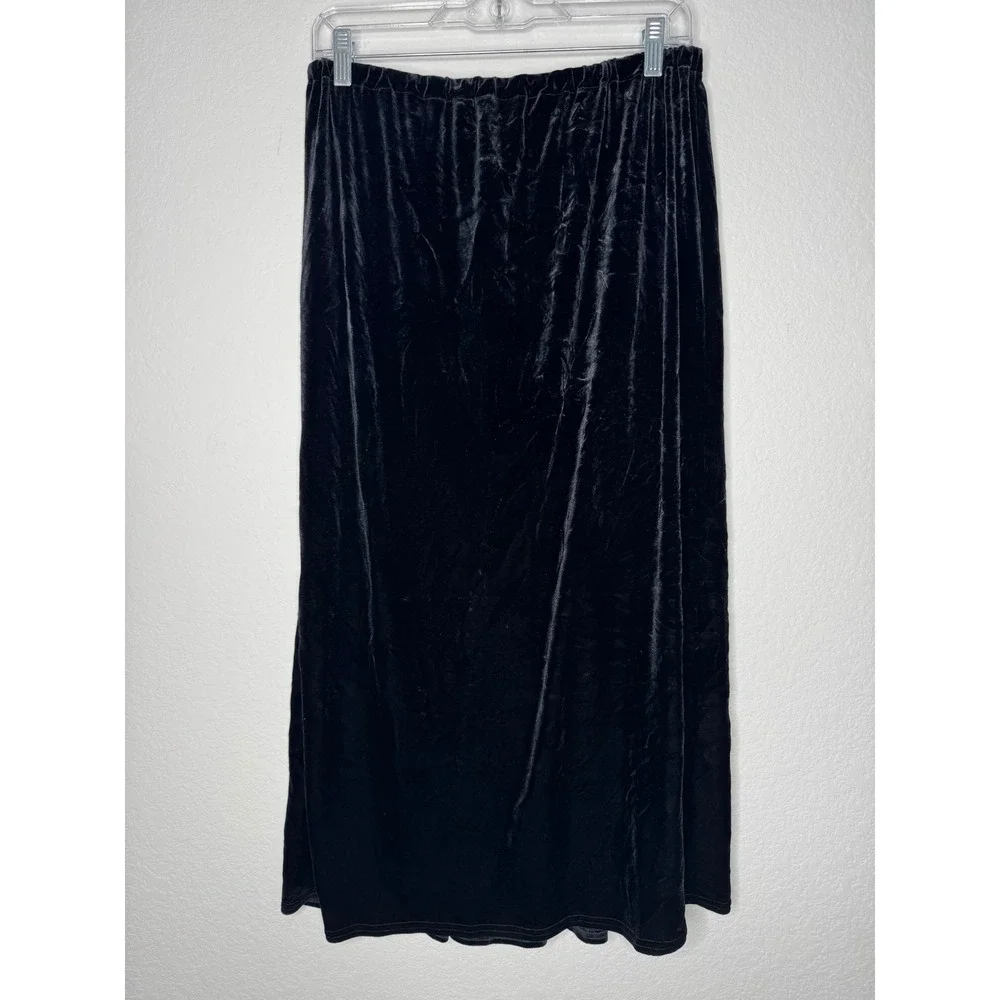 Jessica McClintock Bridal‎ Black Velvet Maxi Skirt Elastic Waist USA Made Size L
